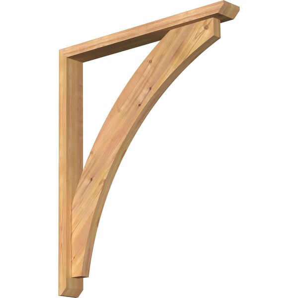 Ekena Millwork Thorton Slat Smooth Bracket w/ Offset Brace, Western Red Cedar, 3 1/2"W x 30"D x 36"H BKT0402X30X36THR06SWR - main